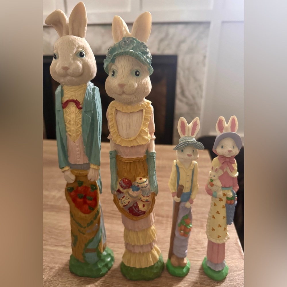 Vintage Easter Bunny "Pencil" Figurines (set of four)